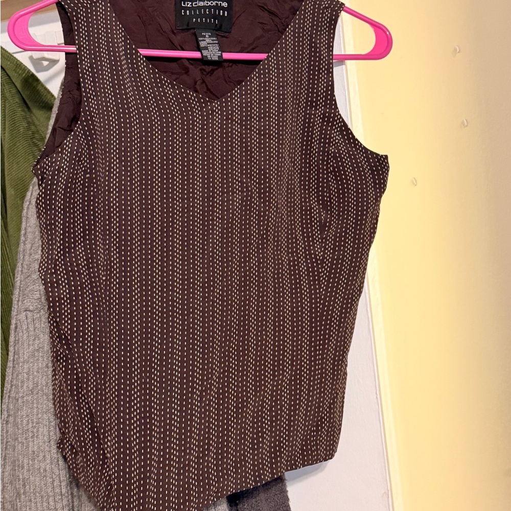 Liz Claiborne Women's Brown Patterned Blouse